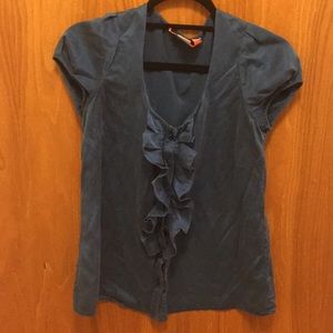 Turquoise Ruffle Blouse